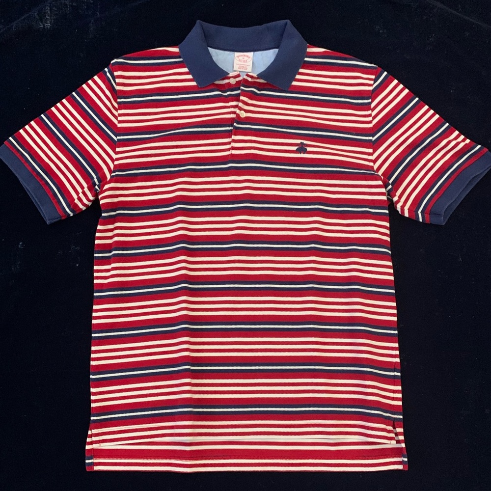 BROOKS BROTHERS Red White & Blue Striped Polo